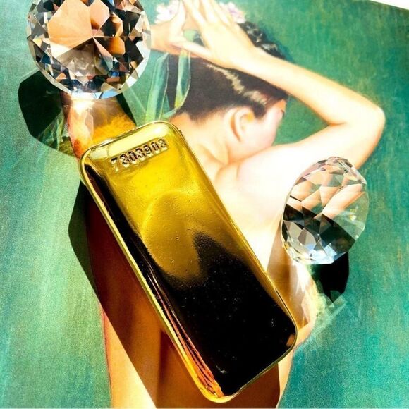 ♥️ Gold Bar Bottle Opener (24k Gold Plated),heavy. Made in Germany, ca 1960s - Picture 2 of 13